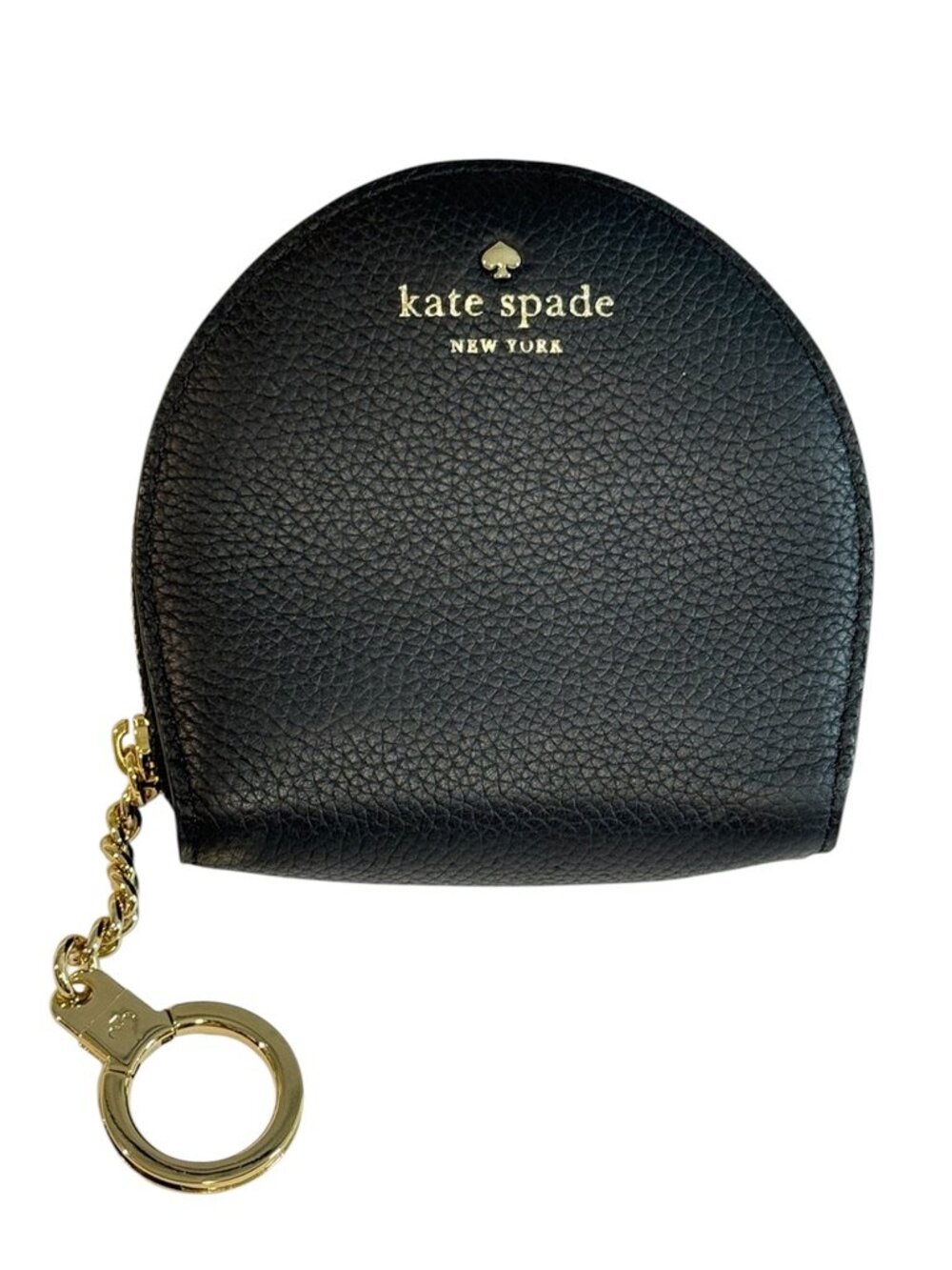 Kate Spade New York Pebbled Leather Half-Moon Coin Purse Pouch Wallet Keychain
